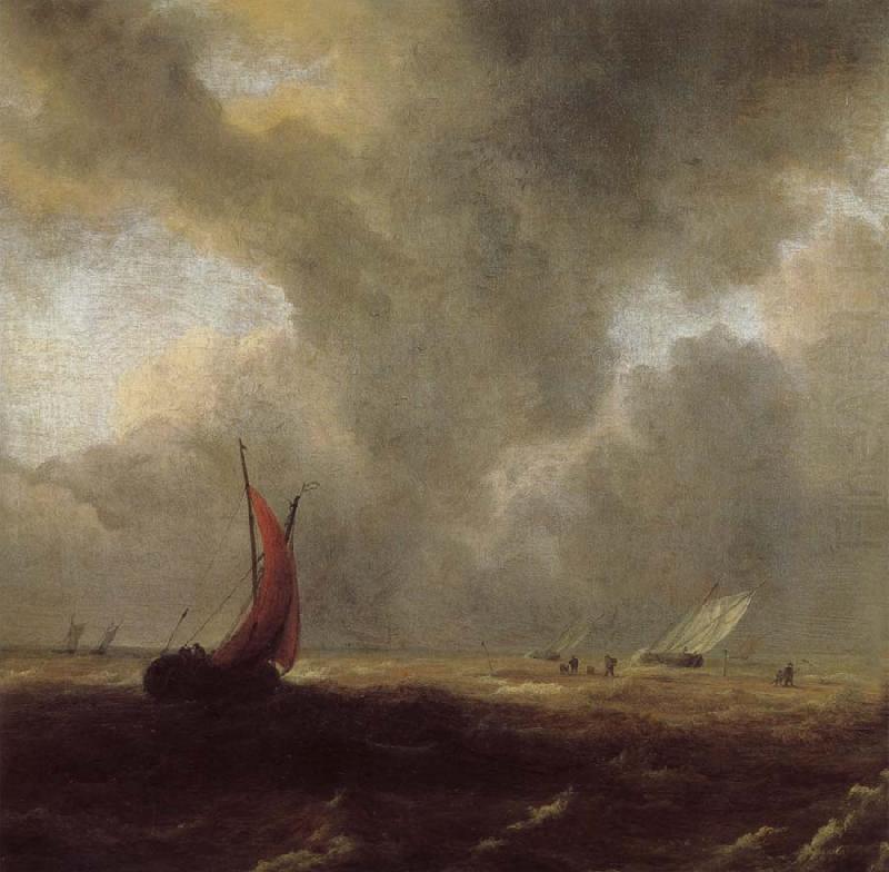 Jacob van Ruisdael Sailing Vessels in a Choppy sea china oil painting image